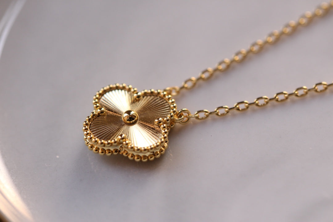 Vintage Alhambra Pendant Guilloché Necklace