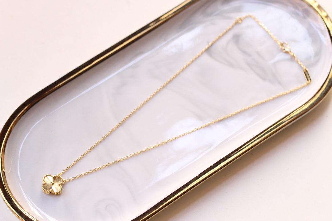 Vintage Alhambra Pendant Guilloché Necklace