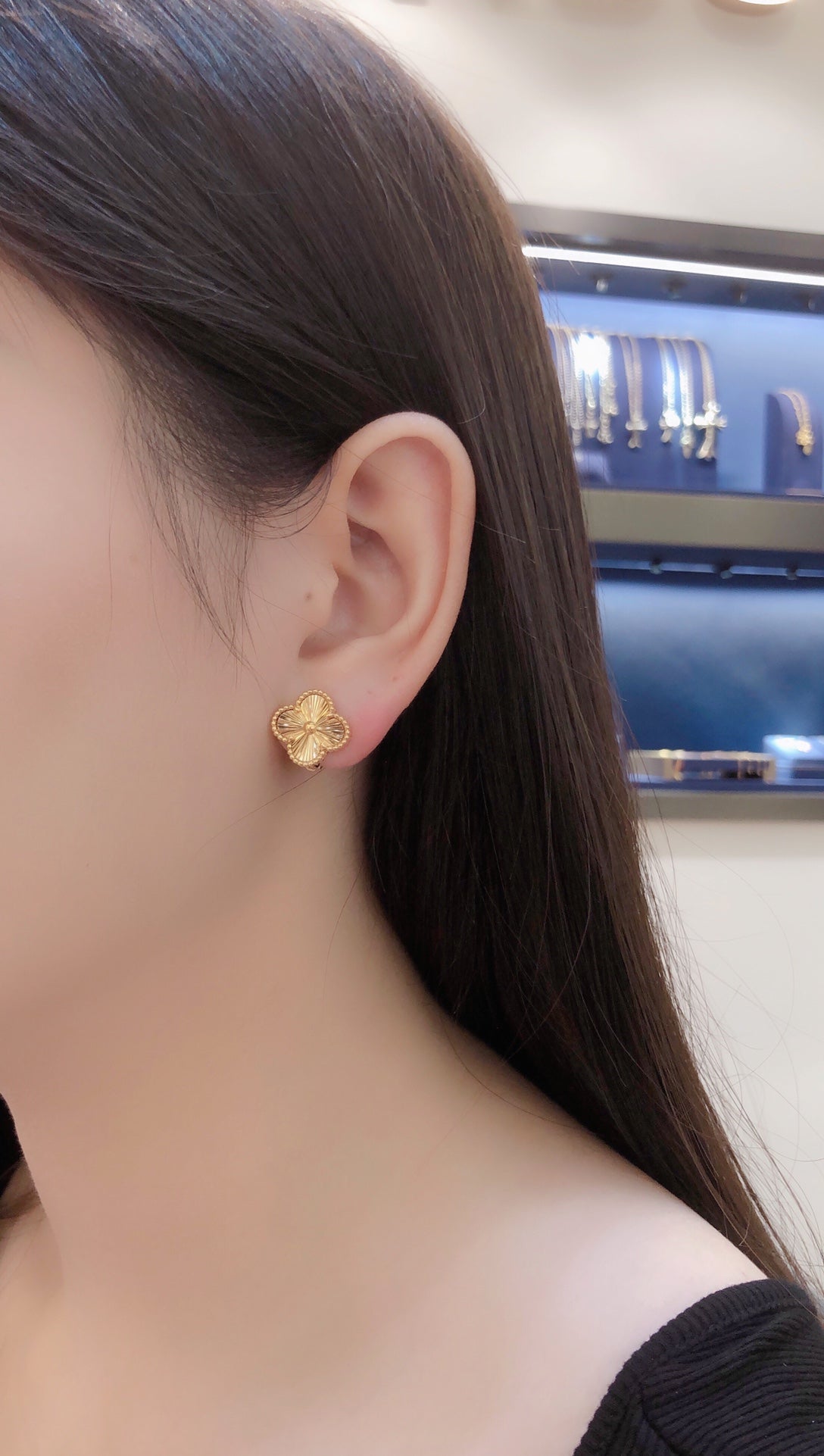 Vintage Alhambra Earrings Guilloché