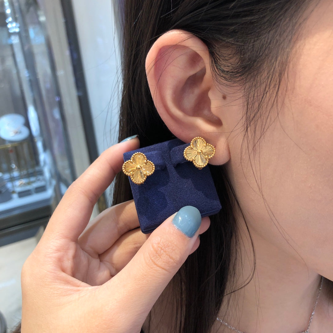 Vintage Alhambra Earrings Guilloché