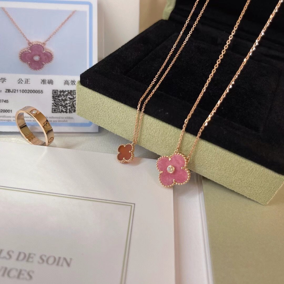 Vintage Alhambra Rhodonite pendant