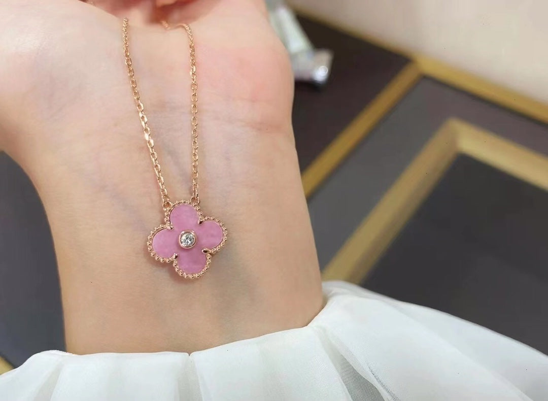 Vintage Alhambra Rhodonite pendant