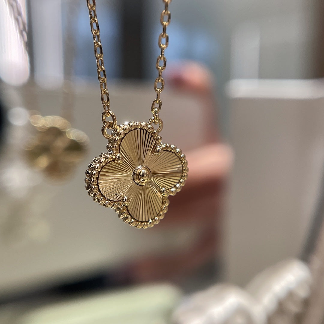Vintage Alhambra Pendant Guilloché Necklace