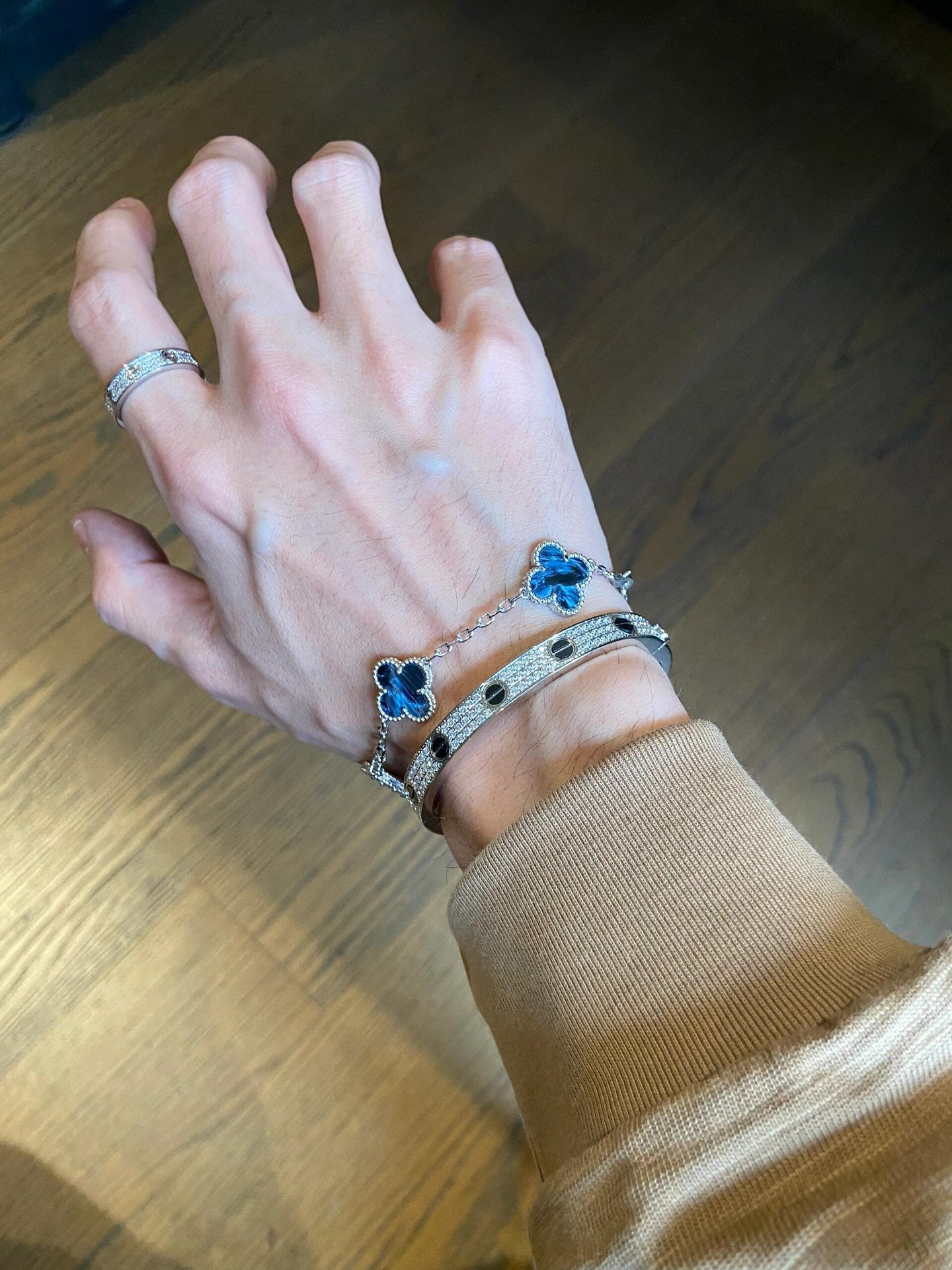 Pietersite Vintage Alhambra 5 Motifs Bracelet