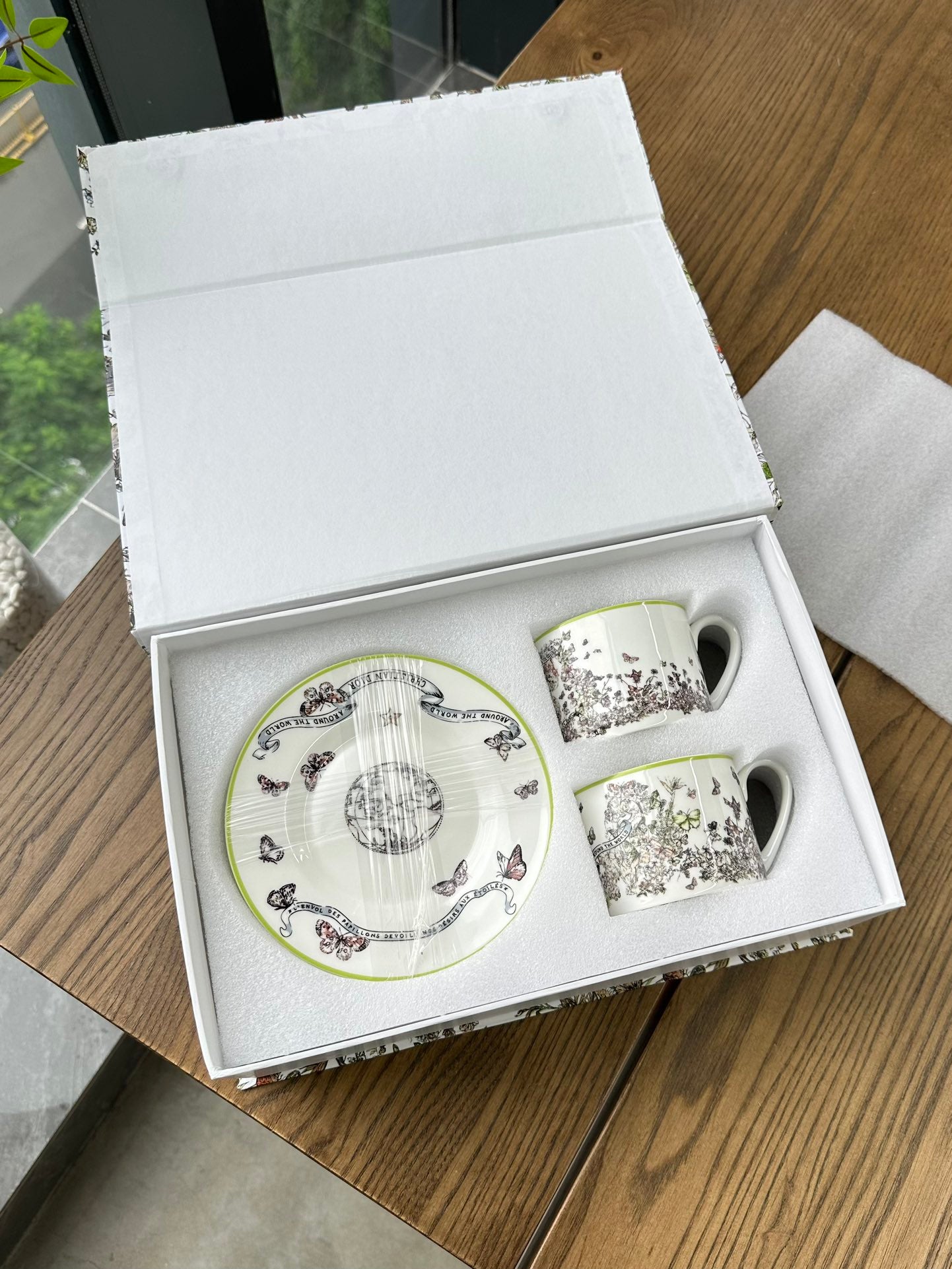 Early spring series butterfly element double cup saucer 🦋