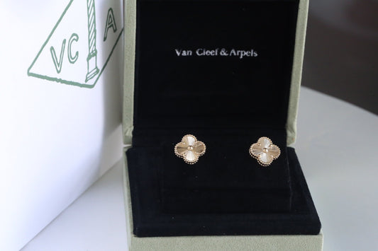 Vintage Alhambra Earrings Guilloché